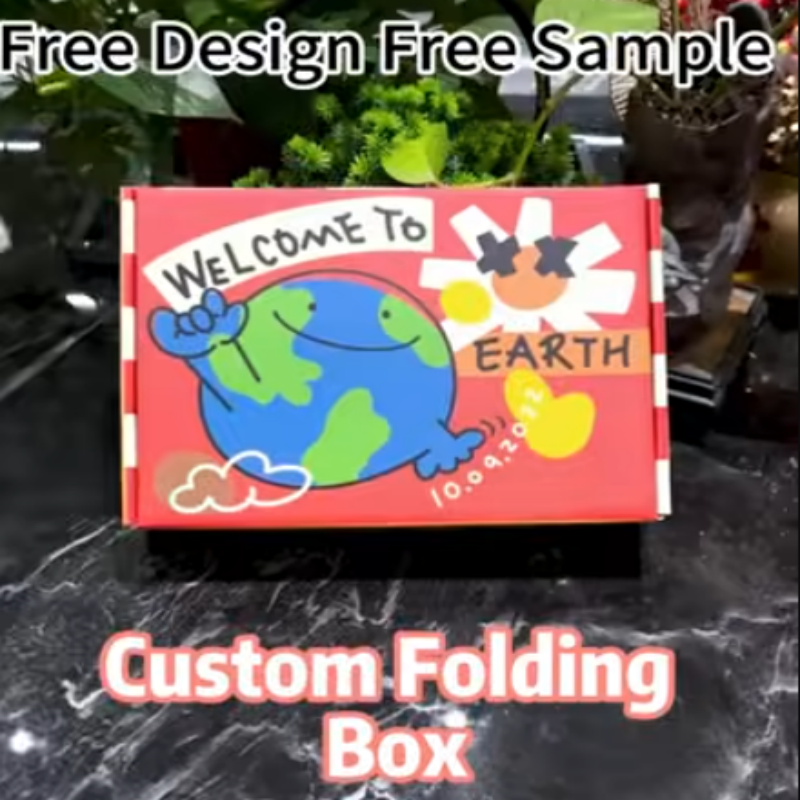 doppelseitiger Druck auf einer Flugzeugbox aus Wellpappe mit Cartoon-Motiv, doppelseitiger Mattfolie