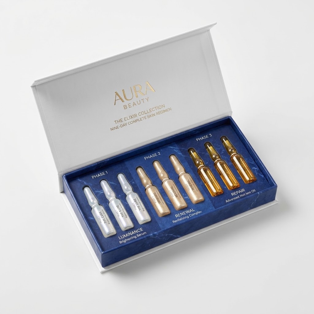 Blue ampoule skincare gift box set